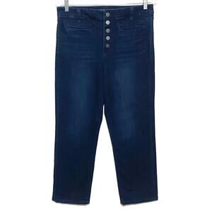 Liverpool Exposed Button Fly Straight Leg Jeans Womens 8 Normcore Casual Capsule